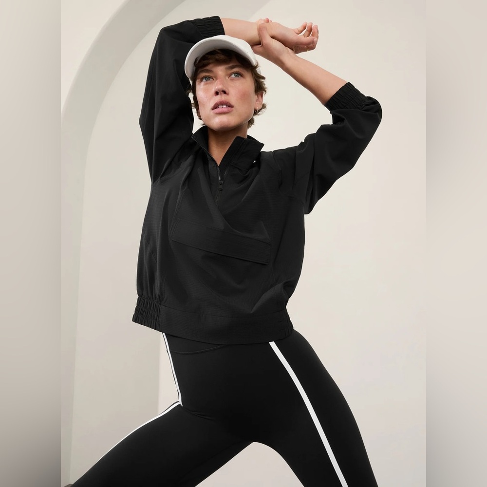 NEW Athleta Boundless Popover Jacket Black Size Medium